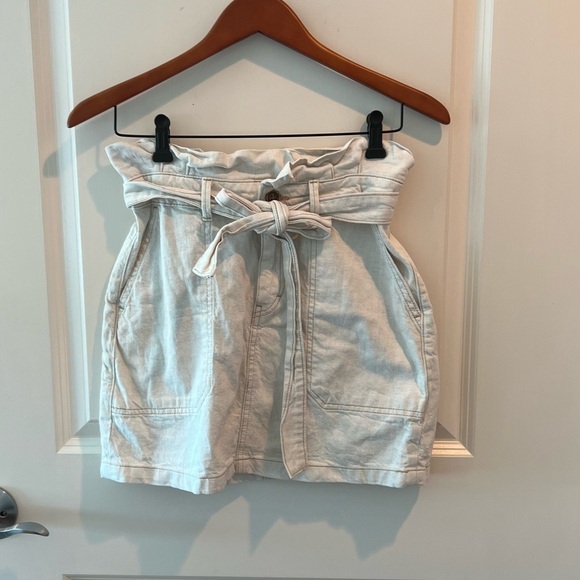 Free People Oatmeal Cinch Waist Mini Skirt - Picture 2 of 14